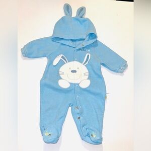 KRU Boys Layette 0-3 M 100% Polyester MY FIRST EASTER blue Warm Hooded  Outfit
